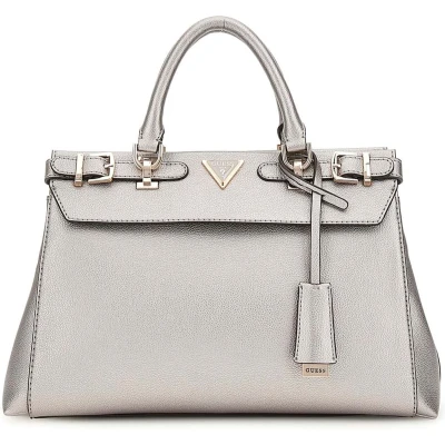 Afbeelding van Guess ECO Luxury Satchel Handtas, Dames, Maat: One Size, Pewter