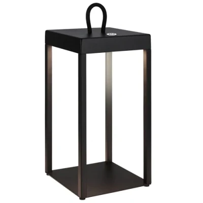 Afbeelding van Briloner Luca Draadloze LED lantaarn IP44 7511015 Dimbaar Touch Draadloos Spatwaterdicht Verwisselbare batterij en lichtbron Afmetingen. 31,5 x 13 cm Zwart