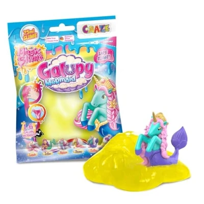 Afbeelding van CRAZE Galupy Magic Slime Bag voor kinderen, slijm in zak, 75 ml, met eenhoornfiguur, verrassing, geurloos, zonder resten