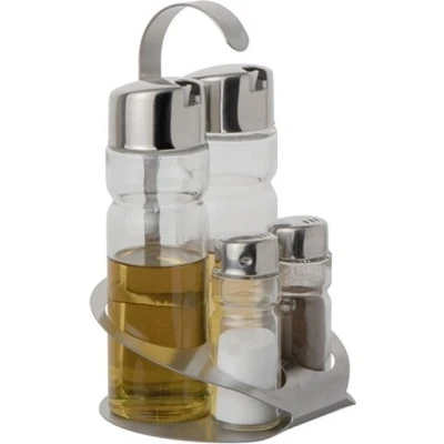 Afbeelding van Menage rvs 4 delig olie/azijn/peper/zout per 2
