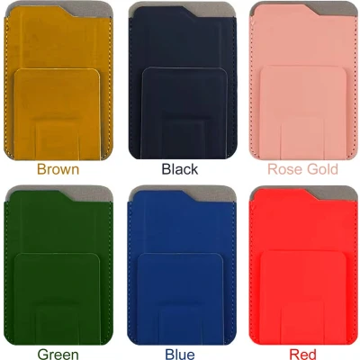 Afbeelding van Sticky Magnetic Card Holder Universal Wallet Pasjeshouder Geschikt iPhone MagSafe Creditcardhouders Bruin