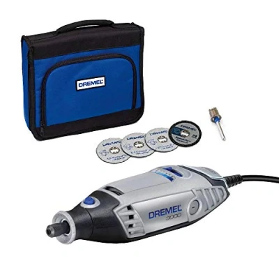 Afbeelding van Dremel 3000 Multitool 130W Amazon Exclusieve Uitvoering Multigereedschap Set met 5 Accessoires, Variabele Snelheid 10.000 33.000 t/min, EZ Twist Functie en Geïntegreerde Ophanghaak