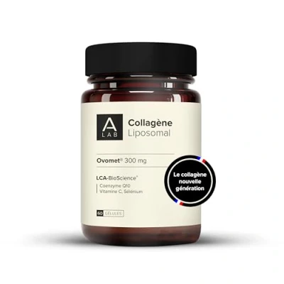 Afbeelding van A LAB Liposomaal collageen 300 mg versterkte assimilatie voedingssupplement tegen veroudering, hydratatie, gewrichten 15 tot 30 dagen, gemaakt in Frankrijk
