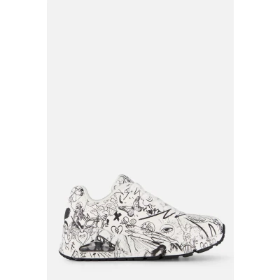 Afbeelding van Skechers Sport UNO Sneakers laag, Dames, Maat: 39, White/black Hoogwaardig imitatieleer