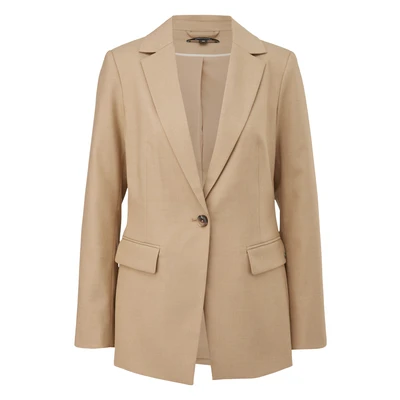 Afbeelding van comma À DÉTAIL LOGOTÉ Blazer, Dames, Maat: 34, Sandfarben