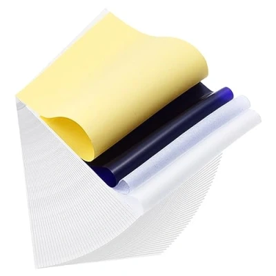 Afbeelding van Frevoitna 40 vellen stencilpapier, tattoo transferpapier, transferpapier voor printers, A4 tatoeage transferfolie om te bedrukken, blauwdruk matrijzenpapier, tattoo, pauzerpapier, sjabloon,