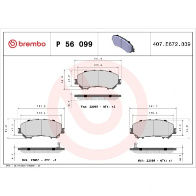 Afbeelding van Brembo Remblokset P 56 099
