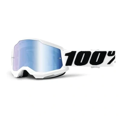 Afbeelding van Strata 2 Everest Fietsbril, 100% wit, blauwe lens