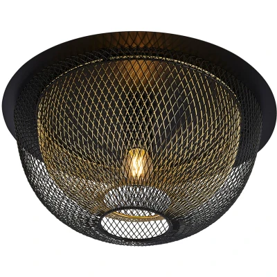 Afbeelding van Searchlight Trendy plafondlamp Honeycomb Ø 40cm 6840BGO