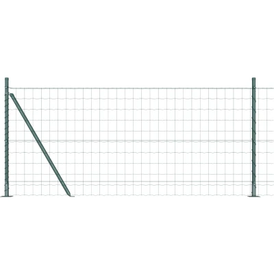 Afbeelding van vidaXL Euro Tuinhek met 7 Flanged Posts 1x10 m Gegalvaniseerd Staal