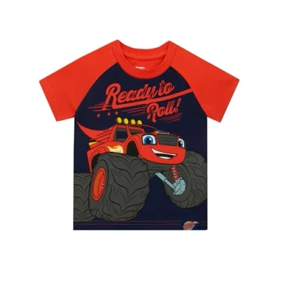 Afbeelding van Blaze en de Monsterwielen T shirt Jongens Monster Truck Tshirt Korte Mouwen Officiële Merchandise Blauw 98