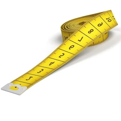 Afbeelding van Naaimakersmeetlint voor naaien, zacht dubbel meetlint, 200 cm, meetlint met knoop, lichaams en omtrekmeetlint kleermakers, ambachtslieden huishoudens (geel)