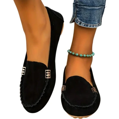 Afbeelding van Livano Loafers Dames Met Hak Damesschoenen Instappers Zwart Maat 36