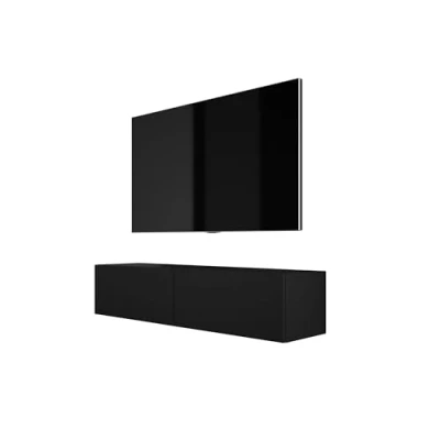 Afbeelding van 3E 3xE living.com Hangende tv kast (Breedte: 140 x 200 cm. Hoogte: 34 Diepte: 32 cm), lowboard, meubel, mat zwart.