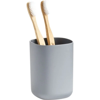 Afbeelding van Tandenborstelhouder kunststof antraciet grijs D7 x H10 cm modern design Tandenborstelhouders