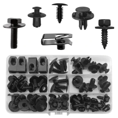 Afbeelding van Lemiyoo 60 Stks Auto Universele Motorkap Bouten, Clip Retainers, Body Trim Clips Plastic Klinknagels, Hex Hoofd Tapping Schroeven, Bevestigingsmoeren Voor Chassis Guard Fender Bumper