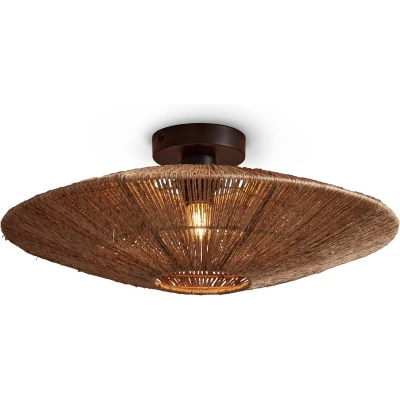 Afbeelding van Good&amp;Mojo Plafonniere Iguazu Jute Plat Large Naturel 55x55x14cm