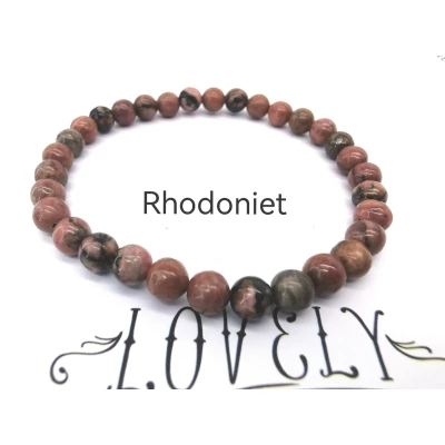 Afbeelding van Armband Edelsteen Rhodoniet 6mm Kralen 22 cm bevordert herstel.