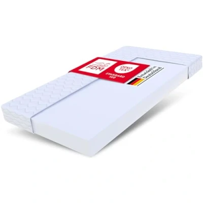 Afbeelding van FDM Alto Matras, 80 x 200 cm, koudschuim, hoogte 12 hardheidsgraad H3, Öko Tex standaard geschikt voor mensen met allergieën, wasbaar, premium matrashoes