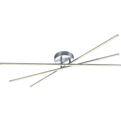 Afbeelding van Trio Leuchten LED plafondlamp Tiriac 671610307, metaal, nikkel mat, acryl wit, 3 x 8,5 watt, schakelaar dimmer