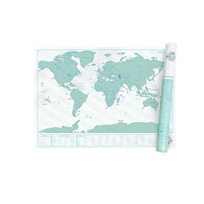 Afbeelding van Luckies of London Wereldkaart om te krabben De originele Scratch Map, Hello Edition, groot, 82,5 x 59,4 cm