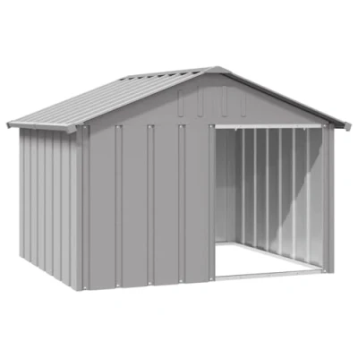 Afbeelding van Hondenhok 116,5x103x81,5 cm gegalvaniseerd staal grijs