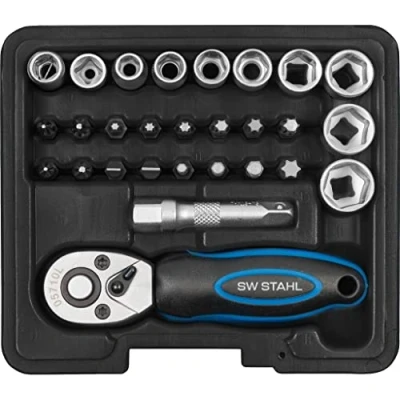 Afbeelding van SW Stahl S2143 dopsleutelset I 29 delig 1/4 inch gereedschapskoffer industriële kwaliteit