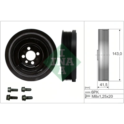 Afbeelding van INA 544 0182 20 Riemschijvenset, nokkenas 143,0, 143,00mm