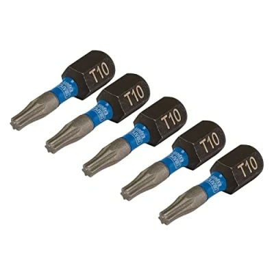 Afbeelding van Draper 05491 TX Star Impact schroevendraaier bits, T10 x 25mm (Pack van 5)