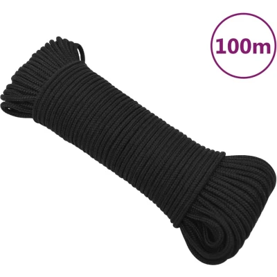 Afbeelding van vidaXL Boottouw 5 mm 100 m polypropeen zwart