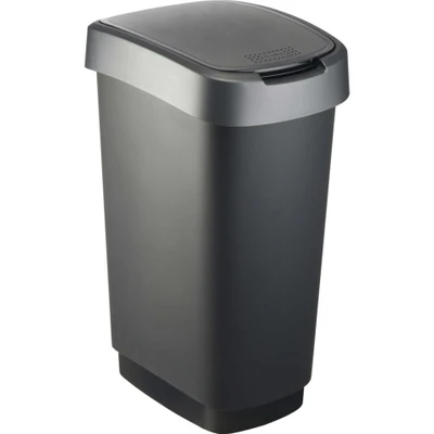 Afbeelding van Rotho Afvalbak Twist 40 x 30 60 cm 50 l Polypropyleen Zilver