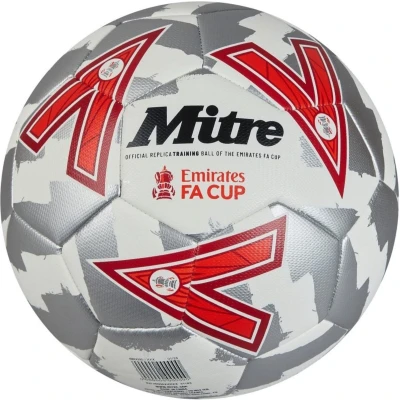Afbeelding van Mitre Unisex Training FA Cup Voetbal Hoogwaardige trainingsbal Extra duurzaam ontwerp, bal, wit/zilver/rood, 5