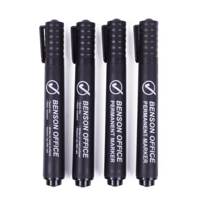 Afbeelding van Benson Watervaste Permanent Markers Zwart 4 stuks