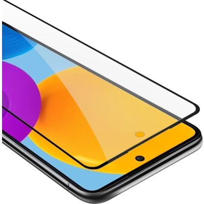 Afbeelding van Cadorabo Screenprotector geschikt voor Samsung Galaxy M52 5G Volledig scherm pantserfolie Beschermfolie in TRANSPARANT met ZWART Gehard (Tempered) display beschermglas 9H hardheid 3D Touch