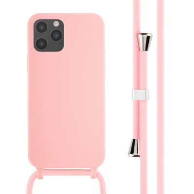 Afbeelding van imoshion hoesje Geschikt voor iPhone 12 / Pro Siliconen met koord Roze