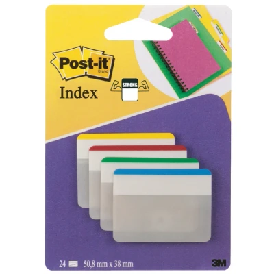 Afbeelding van Indextabs 3M Post it 686 38x50.8mm strong recht assorti