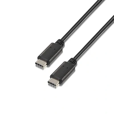 Afbeelding van AISENS A107 0057 3 A USB 2.0 kabel (type C/m c/M, 2,0 m, voor telefoon en tablet) zwart