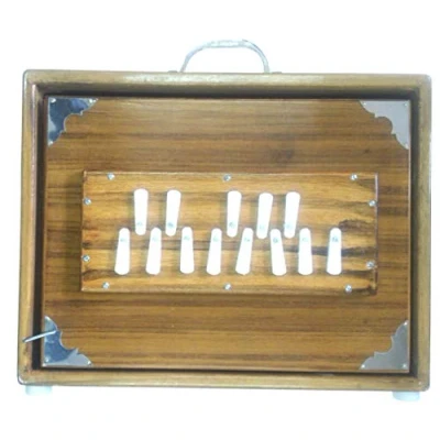 Afbeelding van Shrutibox &quot;Calcutta&quot; PREMIUM Small Size, lange klankadem, C 13 stops, 440Hz, teakhout, yoga, mantra, shruti box
