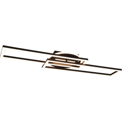 Afbeelding van Reality LED Plafondlamp Plafondverlichting 30W Aanpasbare Kleur Afstandsbediening Dimbaar Rechthoek Zwart Aluminium