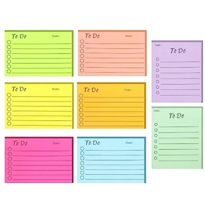 Afbeelding van Newplenty To Do Lijst zelfklevende notitieblaadjes, gelinieerde sticky notes, plakbriefjes, kleurrijke notitieblokken voor school, kantoor, thuis (10 x 7 en 8,9 7,6)