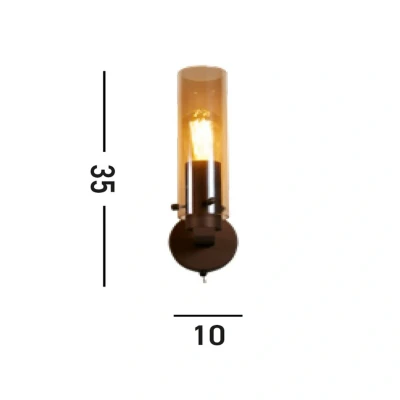 Afbeelding van Searchlight Design wandlamp Sweden II mocha bruin 88920 1MO