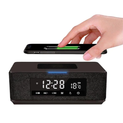 Afbeelding van PLATINET Luidspreker 10W, Bluetooth, QI Opladen, FM radio, wekker &quot;DAILY&quot; zwart