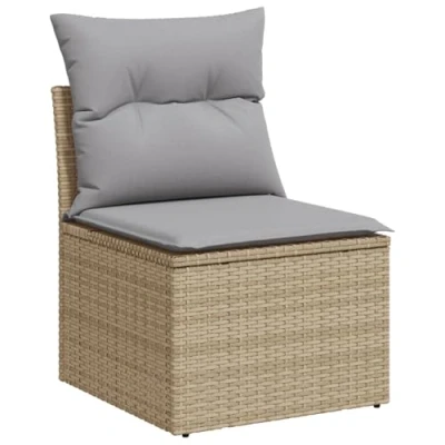Afbeelding van vidaXL 12 Delige Tuin Sofa Set met Kussens Beige Poly Rattan Acacia