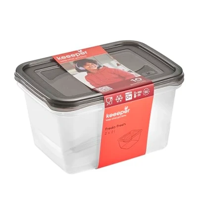 Afbeelding van keeeper set 2x fredo fresh vershouddoos rechthoekig 2 l