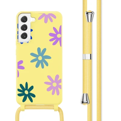 Afbeelding van Samsung Galaxy S22 Hoesje Siliconen en TPU (zacht) imoshion Softcase/Koordhoesje/Backcover Yellow Flower Distance Telefoonhoesje