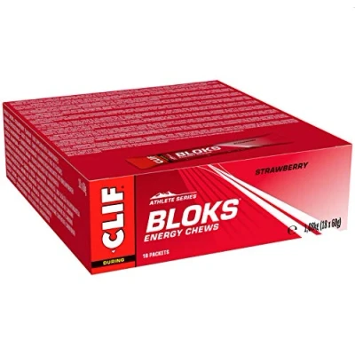 Afbeelding van CLIF SHOT Bloks Strawberry Pack van 18 stuks de optimale aanvulling op prestatieverhogende sportvoeding