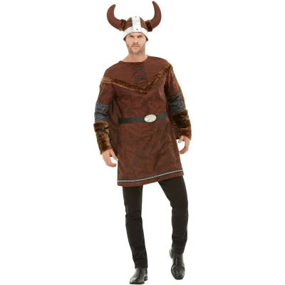 Afbeelding van Smiffy&#039;s Piraat &amp; Viking Kostuum Stoere Noorman Krijger Bruin Medium Carnavalskleding Verkleedkleding