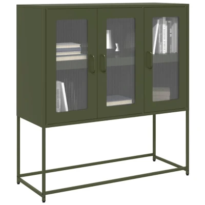Afbeelding van vidaXL Dressoir 100,5x39x107 cm koudgewalst staal olijfgroen