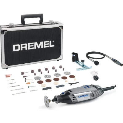 Afbeelding van Dremel Limited Edition 3000VF (3000 3/45) Inclusief 45 accessoires, Flexibele as, Lijn en Cirkelgeleider, Comfort Guard beschermkap luxueuze aluminium opbergkoffer