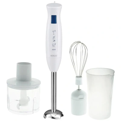 Afbeelding van SOGO Human Technology Staafmixer 400 W Met maatbeker, hakmolenopzet, garde Wit